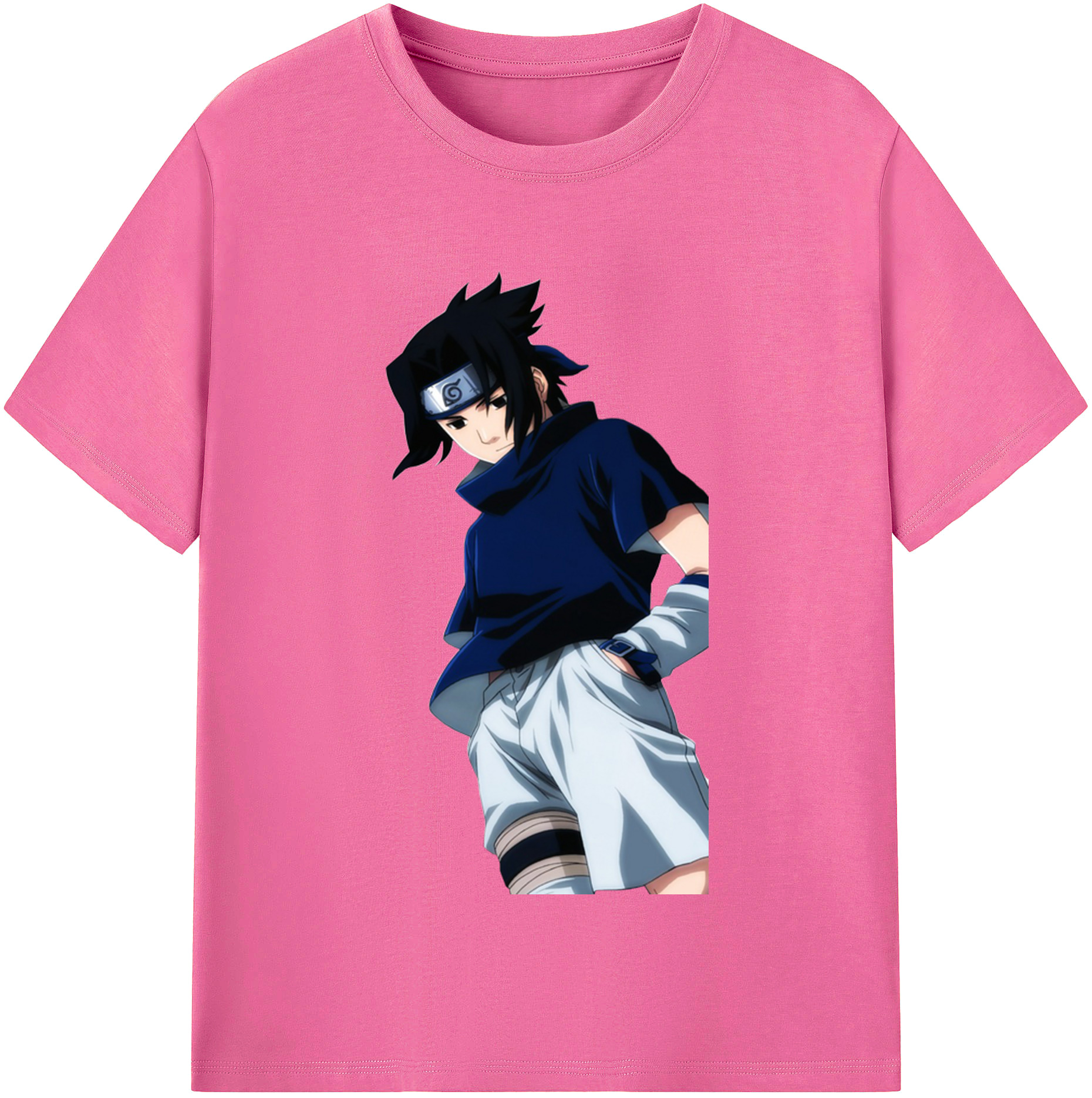（画像用） NARUTO -ナルト- うちは サスケ Uchiha Sasuke レディースカジュアルプリントTシャツ（綿100％）